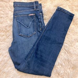 Hudson Blair Super Skinny High Rise Stretch Denim with Distressed Knees Jeans